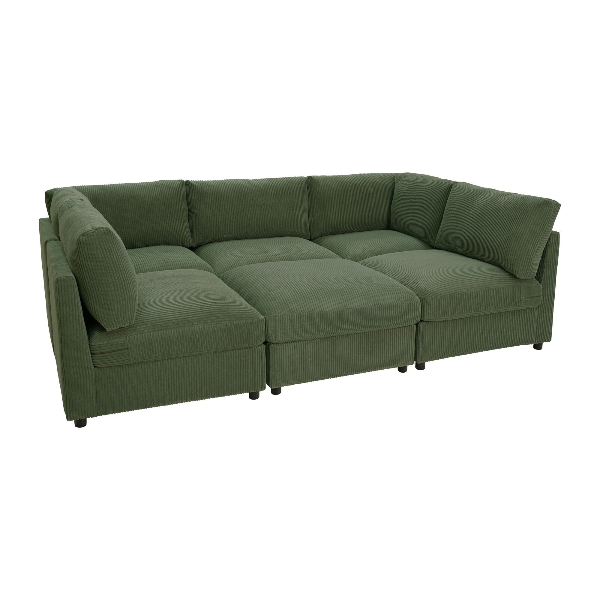 Reversible Modular Sectional & Custom Configuration And Premium Upholstery - Dark Green