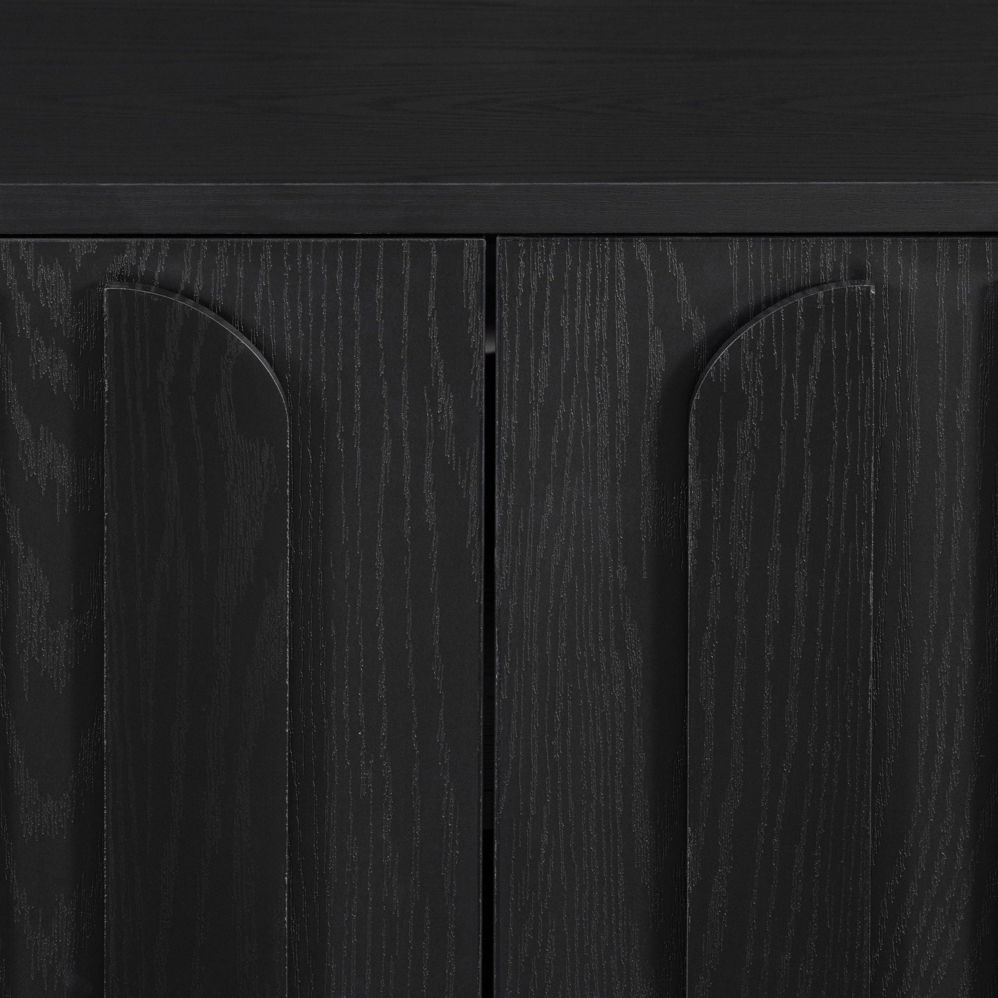 Farmhouse TV Stand, Storage Media Console With Adjustable Shelves & 3 Cable Holes