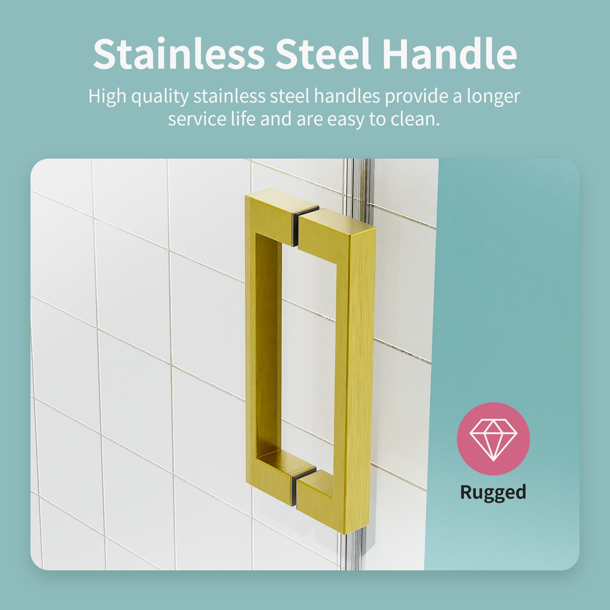 Frameless Sliding Shower Door With Soft- Close, 3 / 8" Tempered Glass