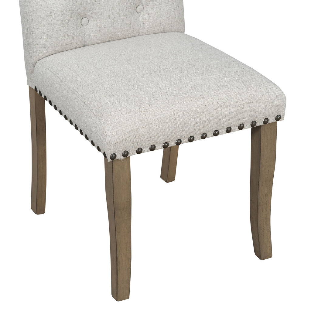 Dining Table Set With 4 Upholstered Chairs And Bench