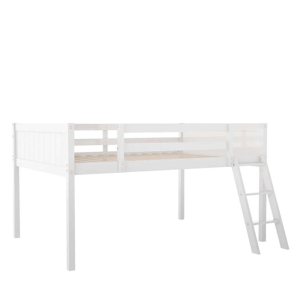 Low Loft Bed With Adjustable Ladder