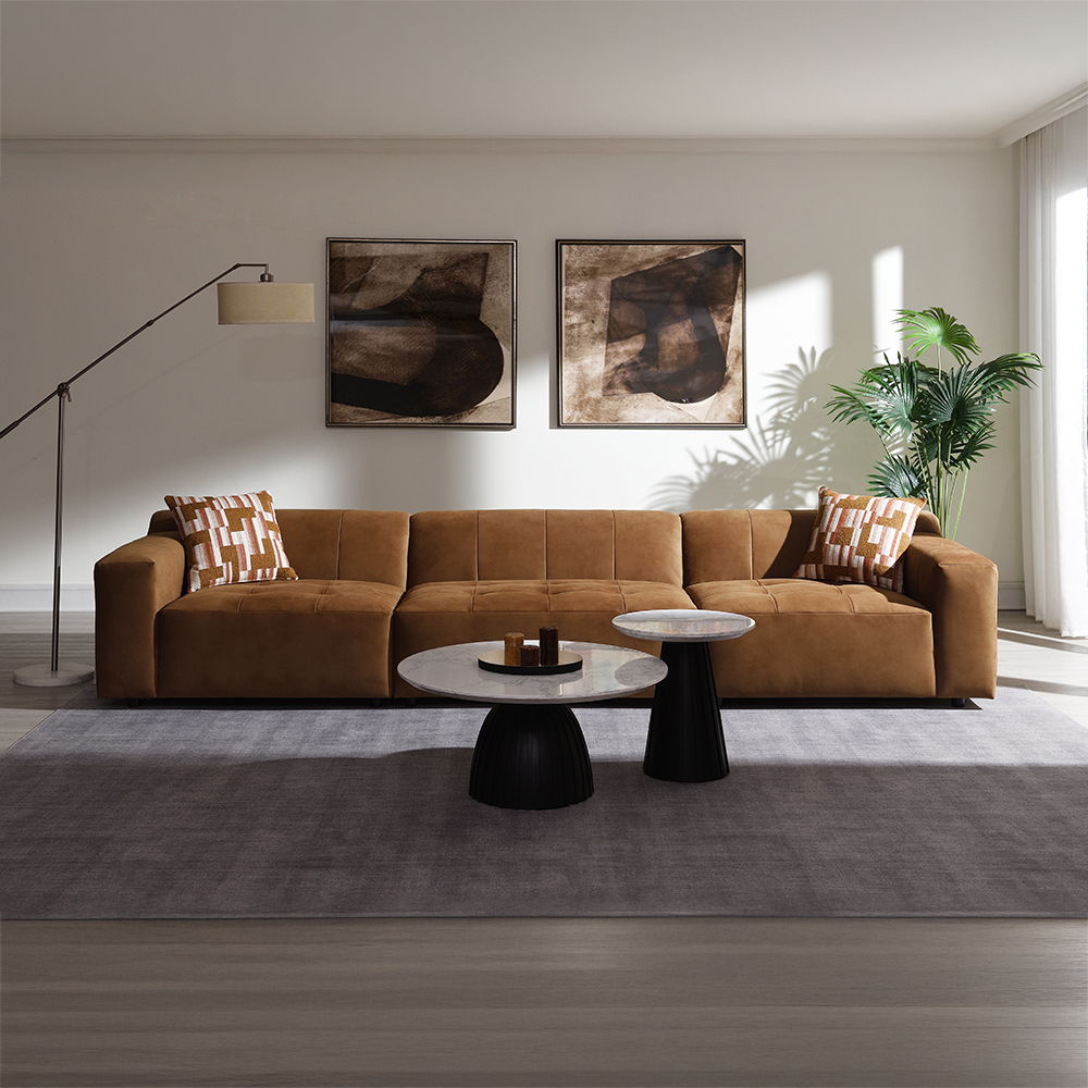 Zoey - Modular - Armless Chair - Chocolate Suede
