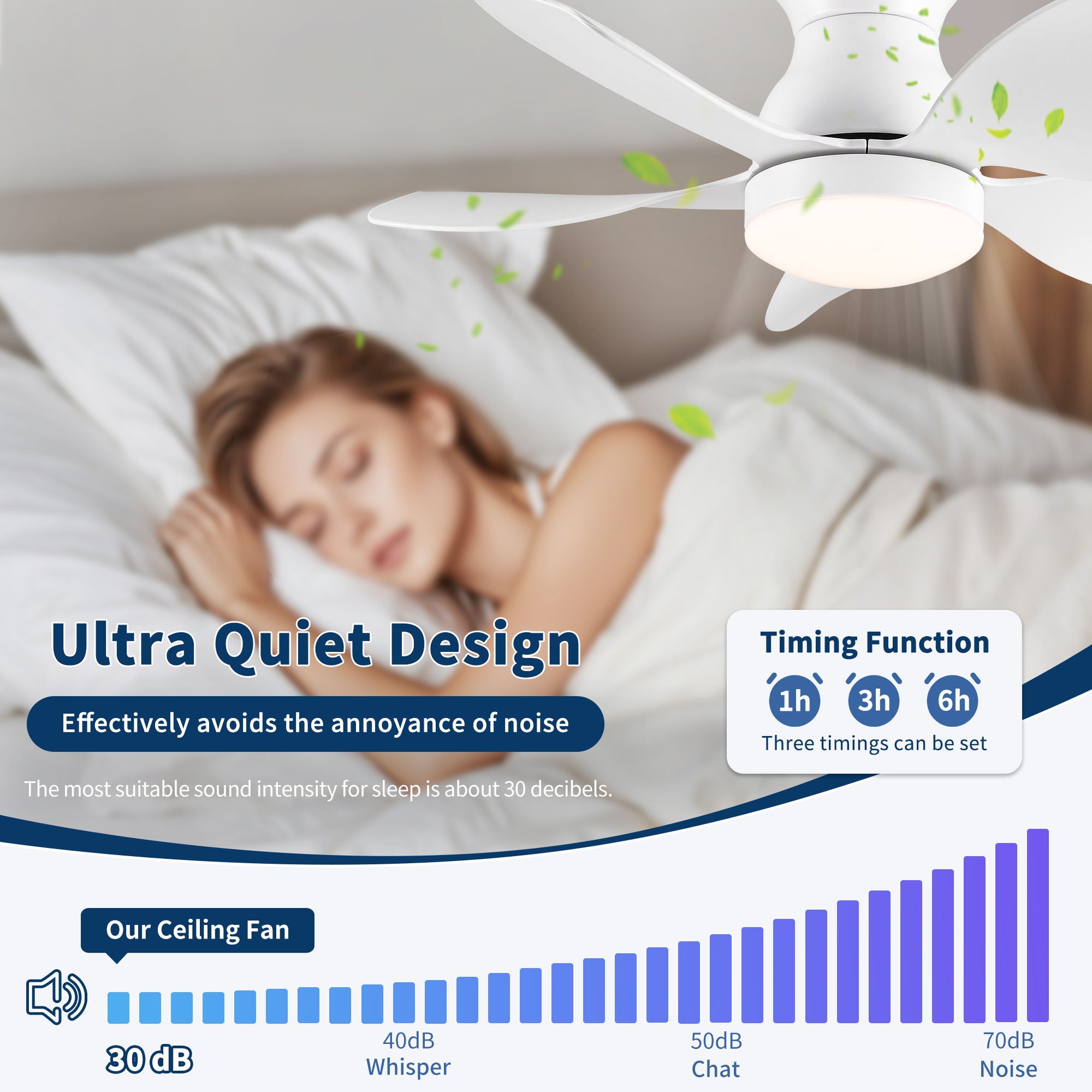 Low Profile Flush Mount Ceiling Fan With Light