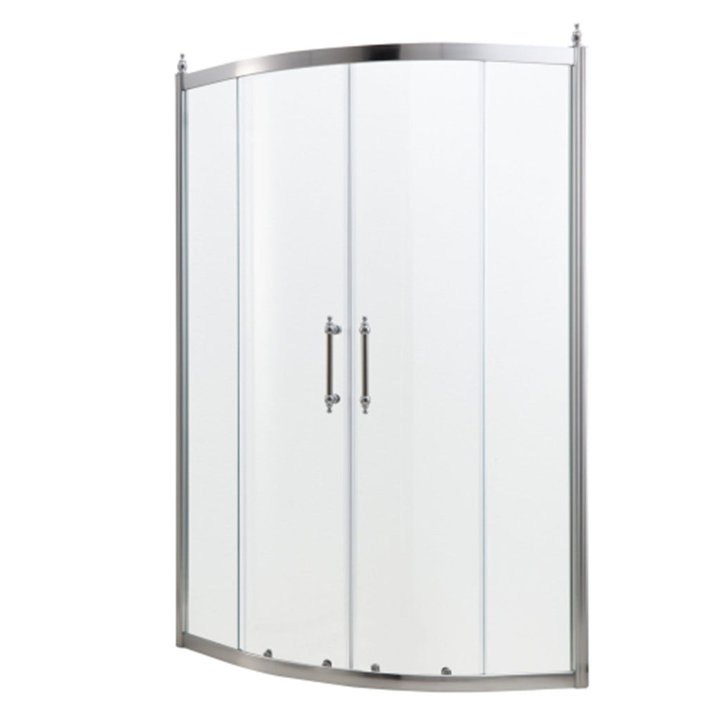 Framed Tub Shower Enclosure With Clear Tempered Glass