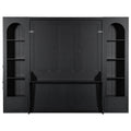 French Style Murphy Platform Bed With Shelf, Side Cabinets, Drawers And LED