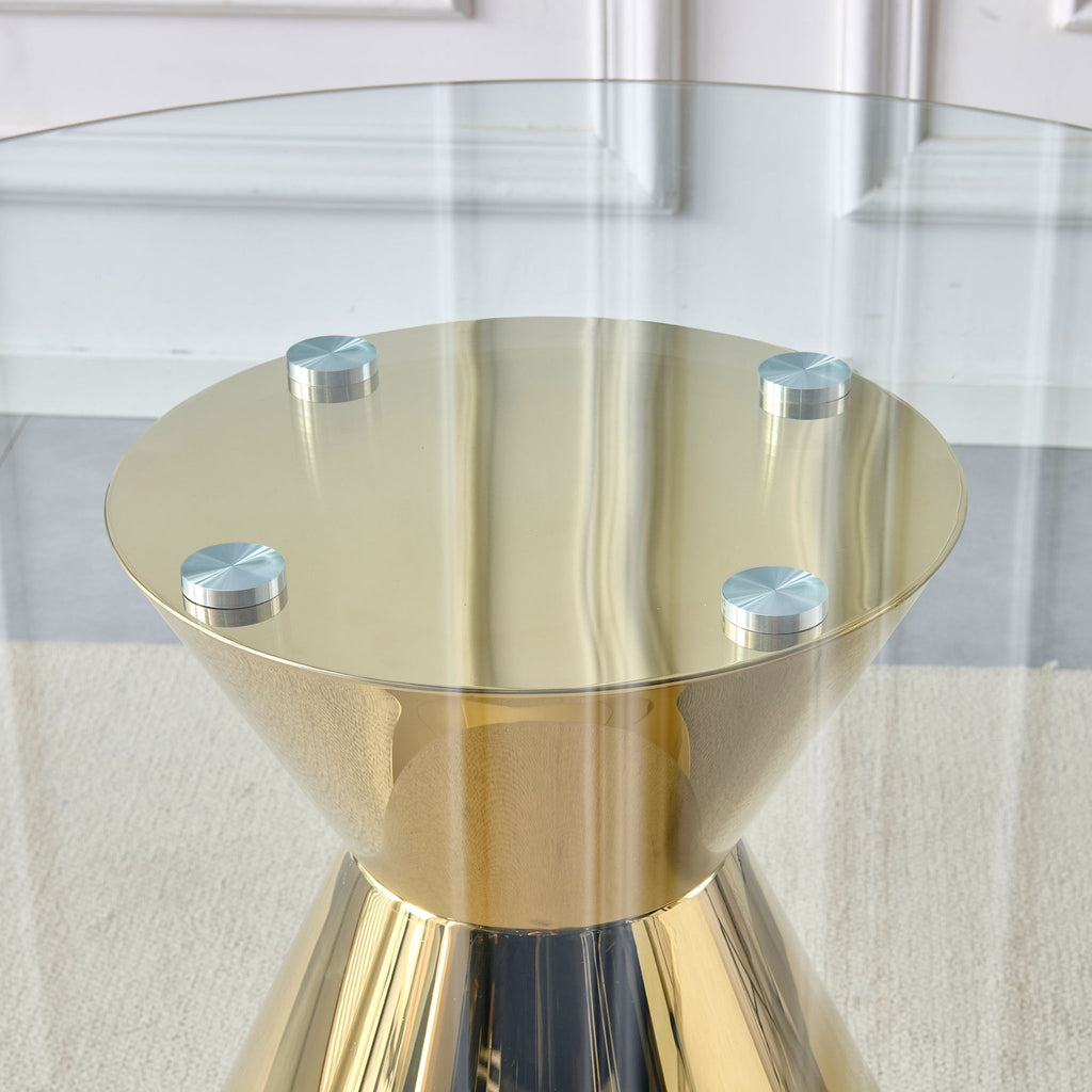 Round Dining Table - Gold