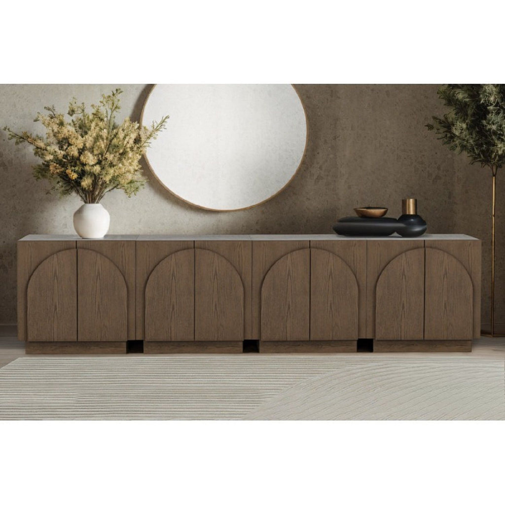 Modern Sideboard Buffet With Arched Cabinet Doors