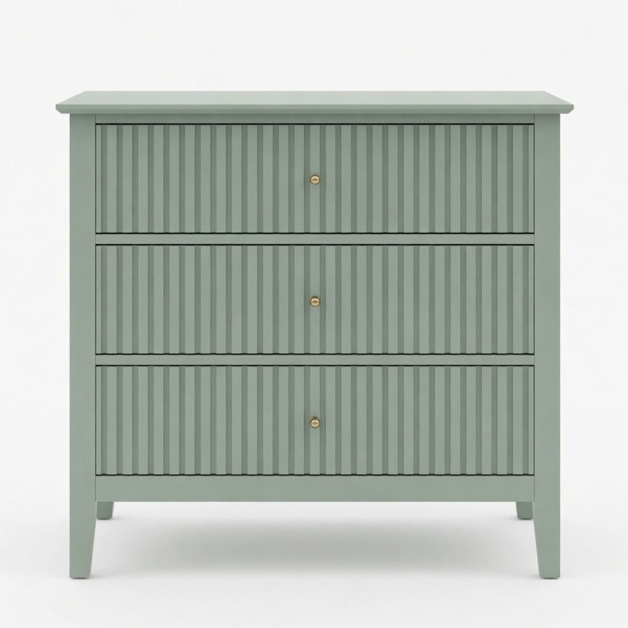 Fluted 3 Drawer Nightstand With Soft Close Slides