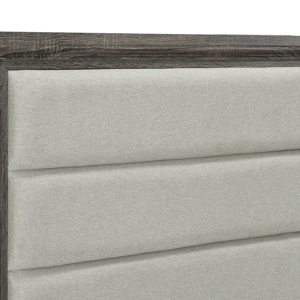 Funston - 4 Piece Queen Bedroom Set With Upholstered Headboard - Oak