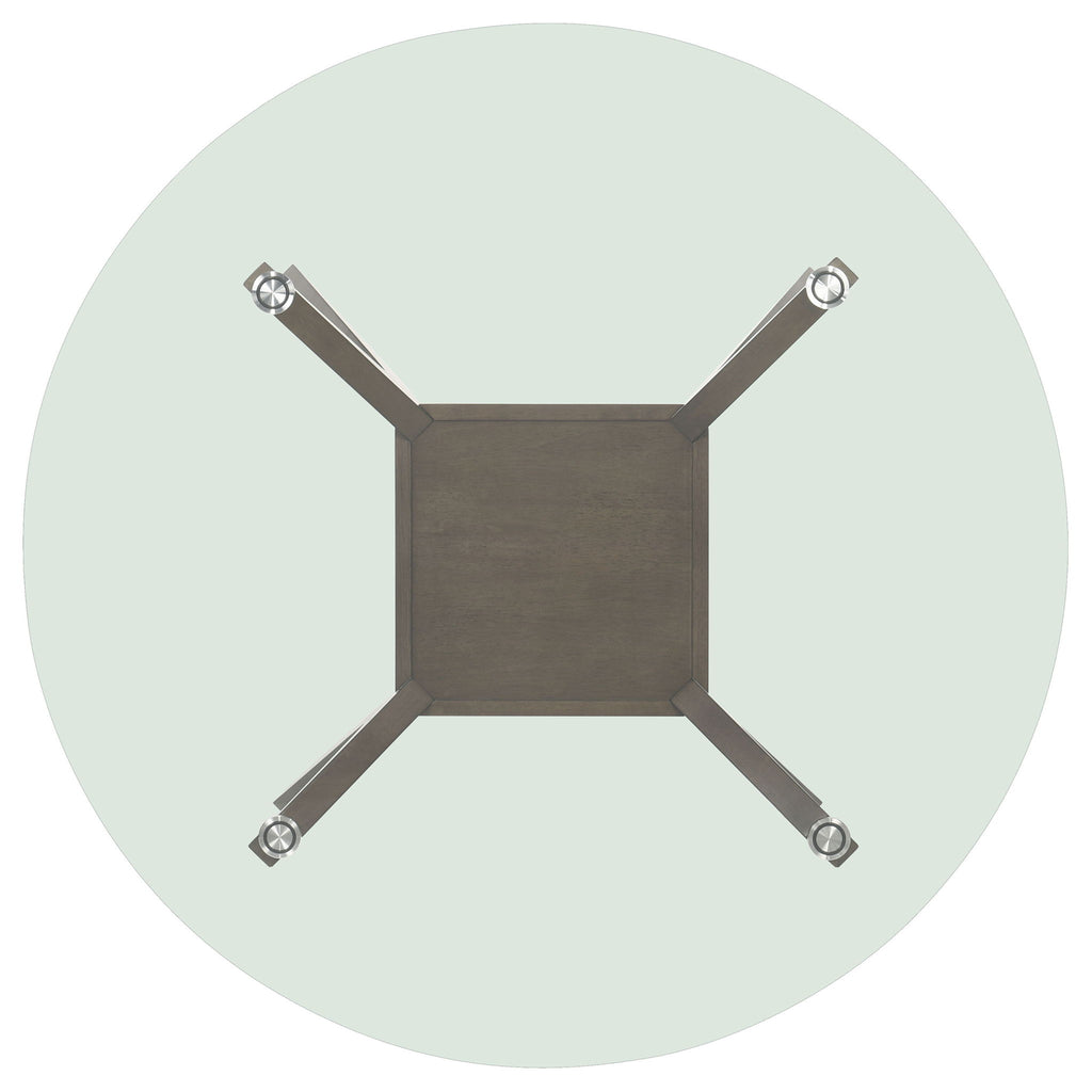 Flynn - Round Glass Top Dining Table - Brown