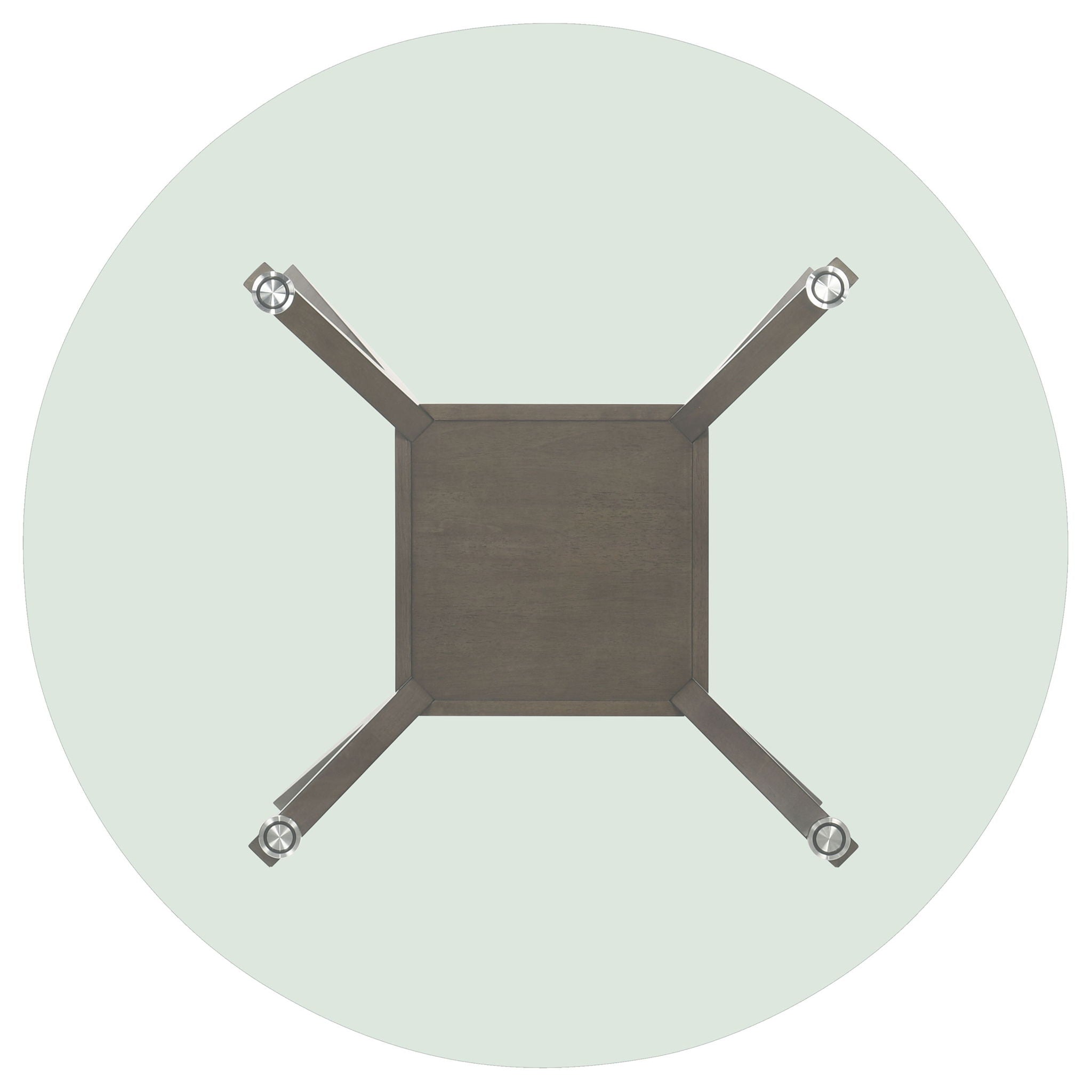 Flynn - Round Glass Top Dining Table - Brown