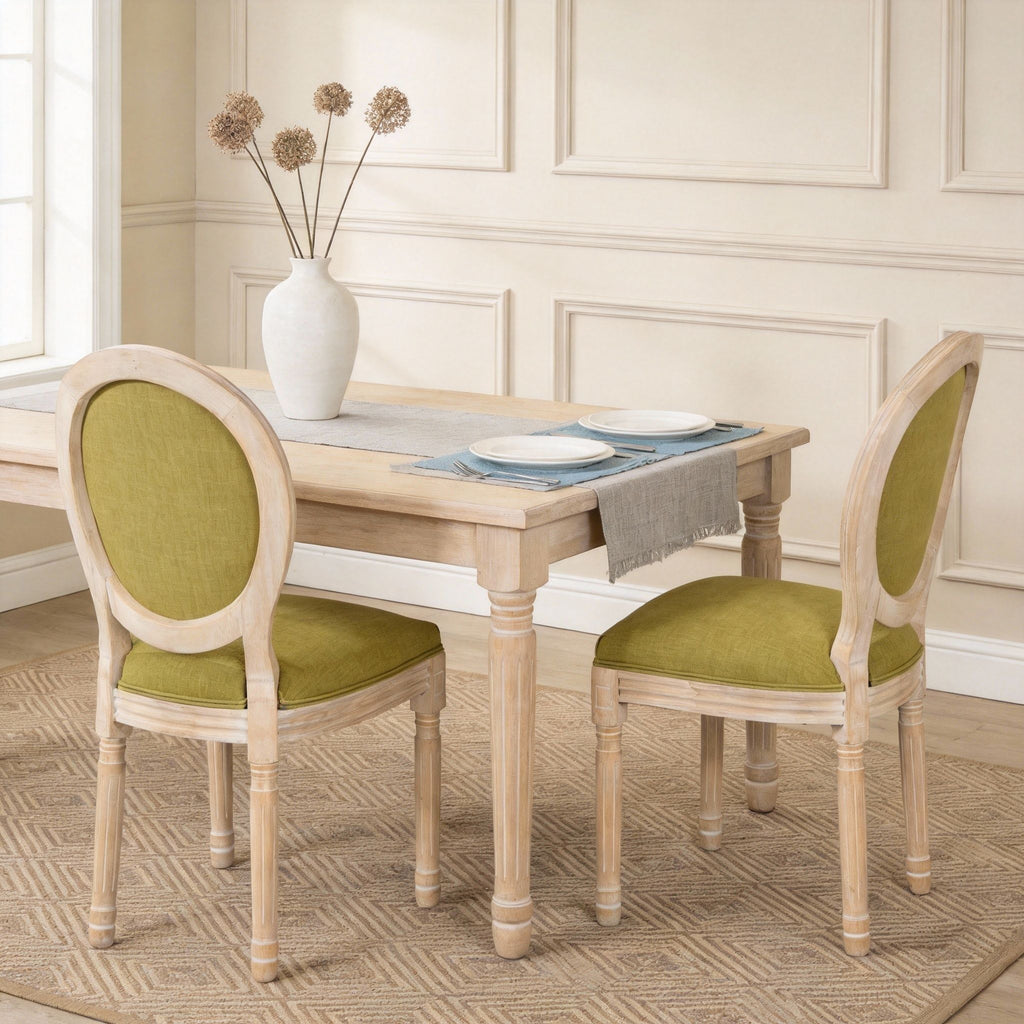 Upholstered With Round Back Dining Chairs (Set of 2)