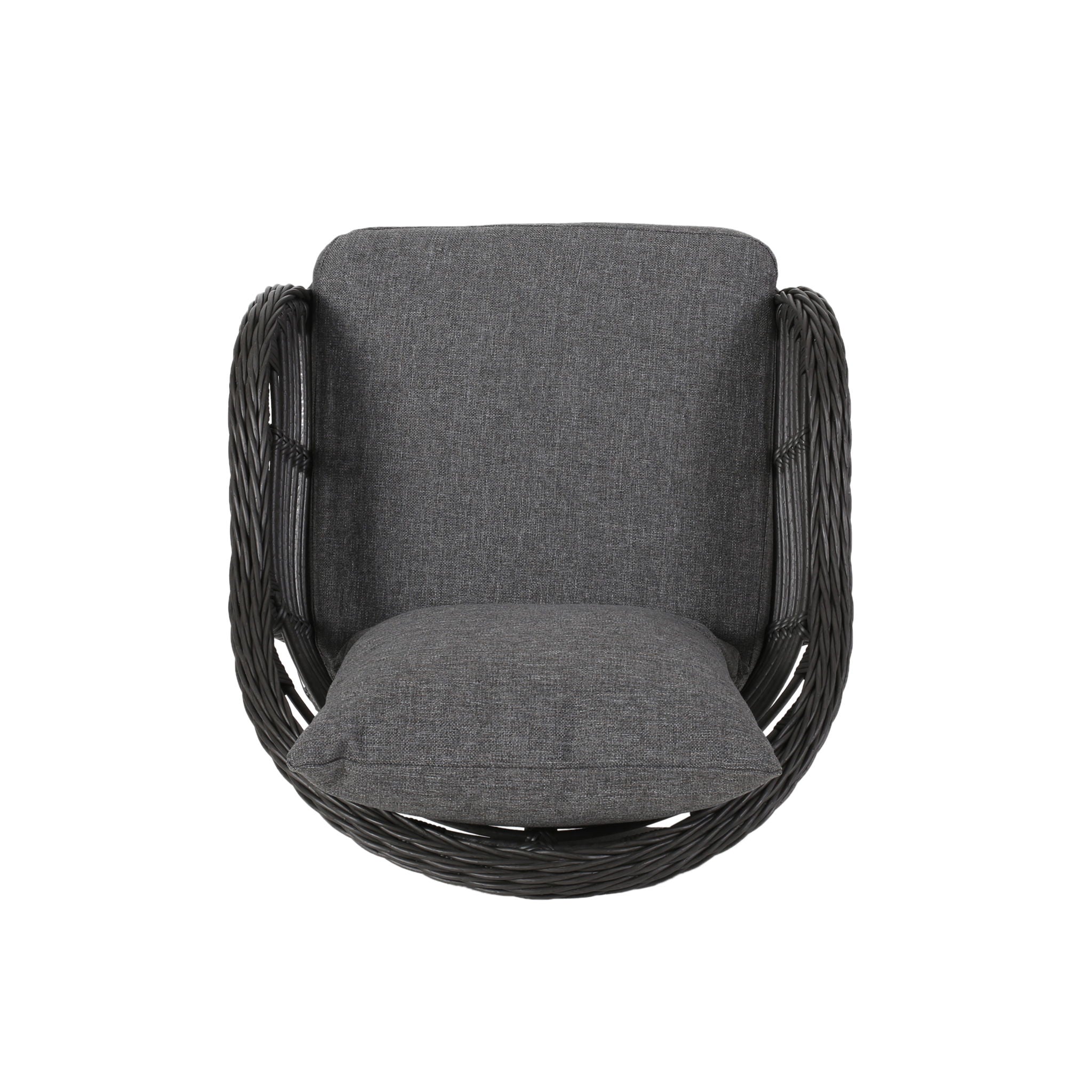 Outdoor Accent Chair With Aluminum Frame And Rattan Seating