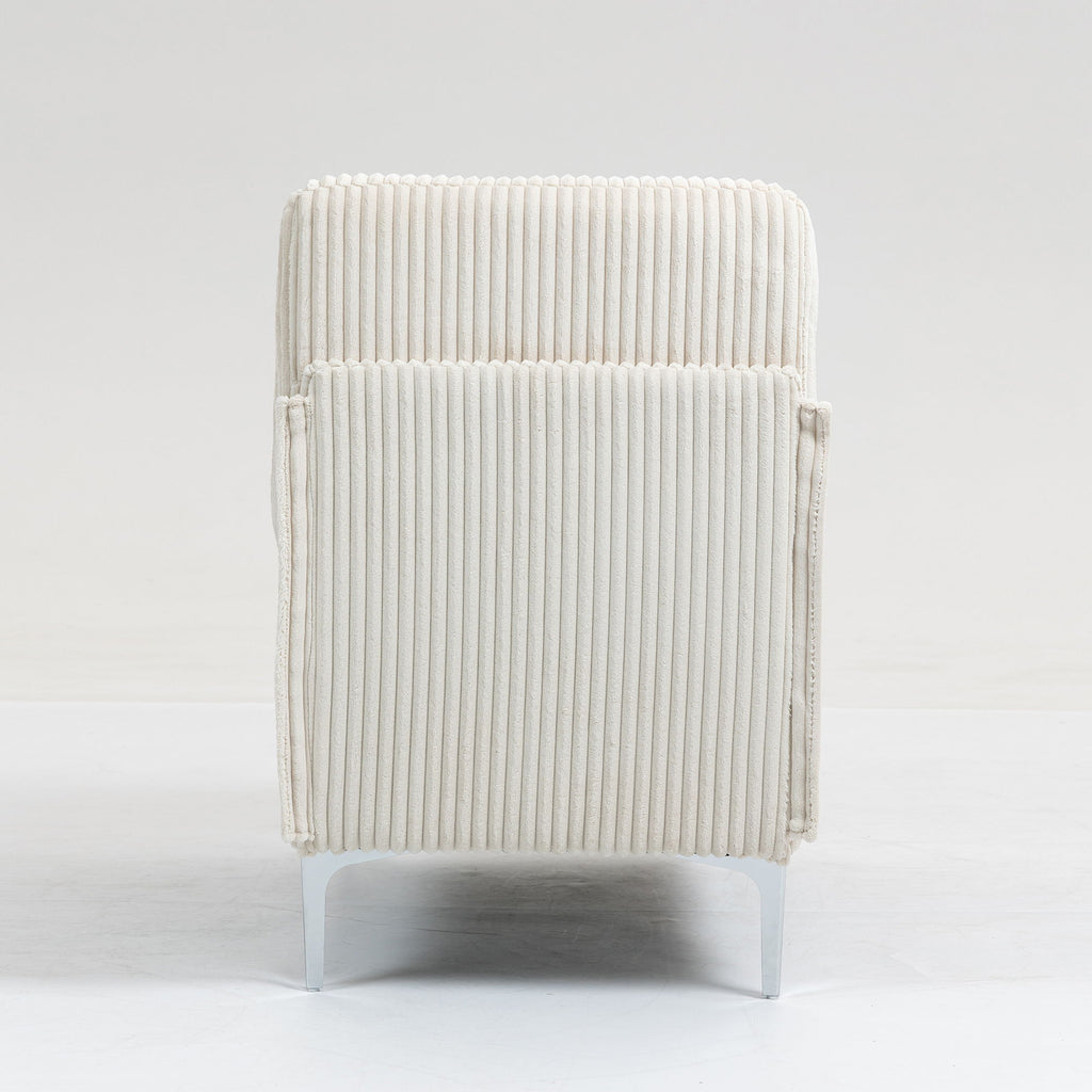 Single Couch Modular Armless Accent Chair With Back Cushion