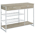 Ethel - 2 Drawer Home Bar Storage With Wine Rack - Oak
