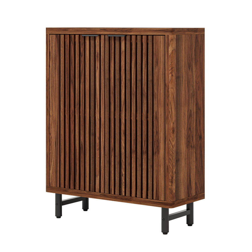 6 Tier Shoe Cabinet With Louvered Doors