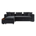 Modern L Shaped Sectional Sofa With Upholstery And Wooden Storage