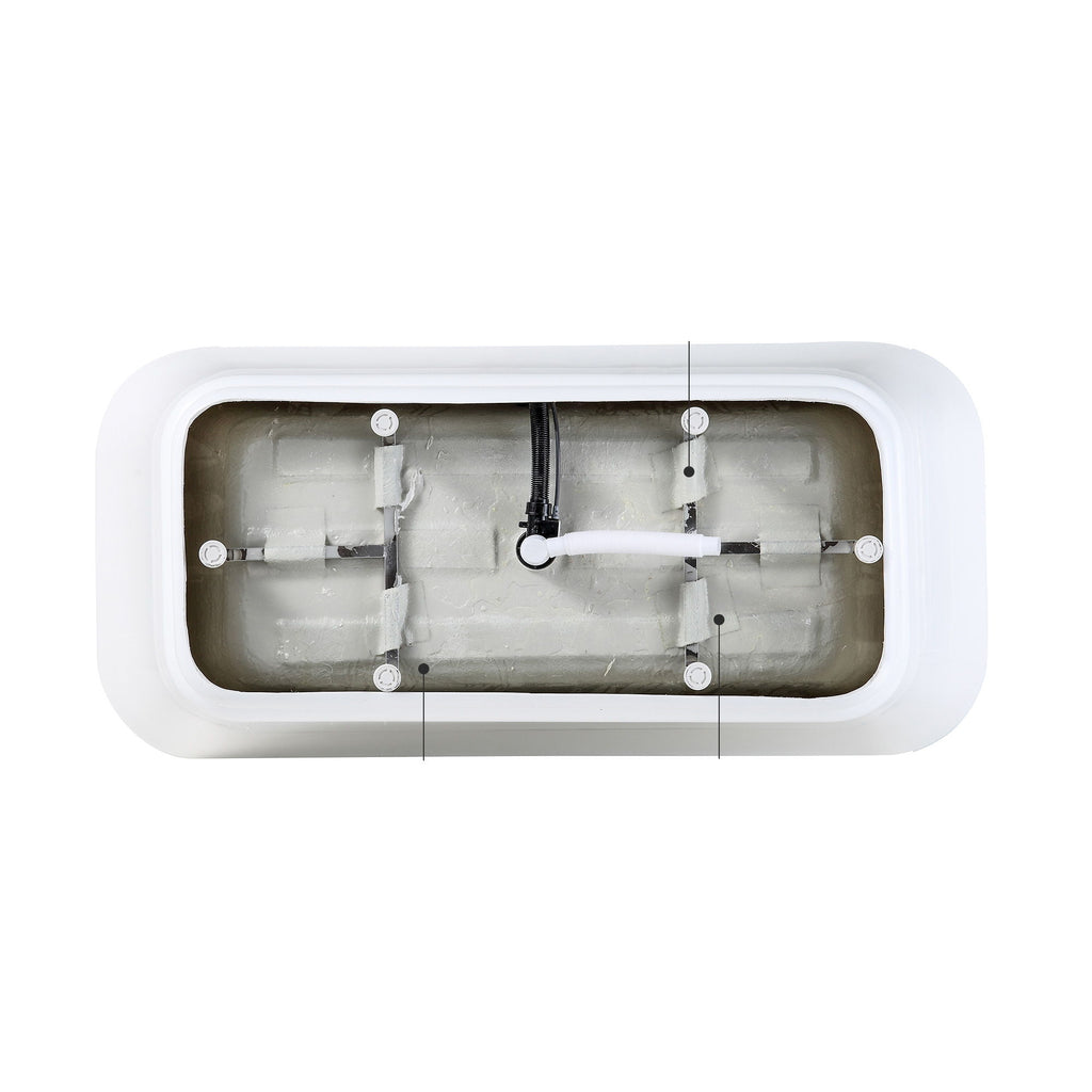 Glossy Freestanding Soaking Tub With Drain, Spacious Stand Alone Bathtub For Bathrooms - Glossy White