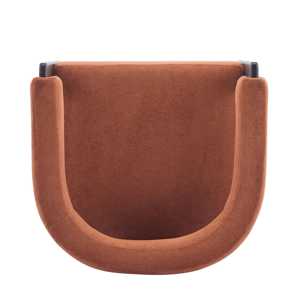 Modern Upholstered Accent Arm Chair With Barrel Back Design