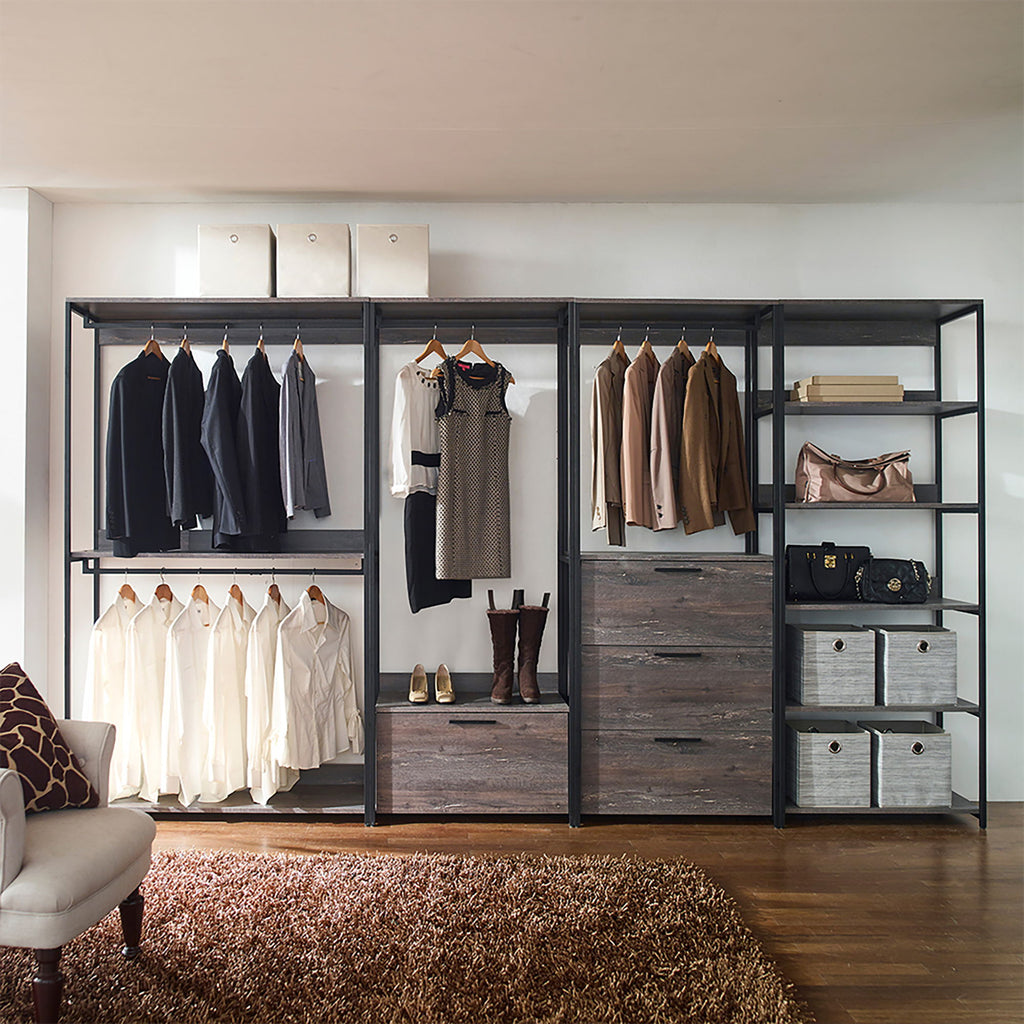 Monica - And Walk-In Closet With 5 Shelves Construction - Gray