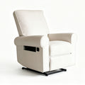 Manual Button Armchair Sofa With 360 Degree Rotation - White