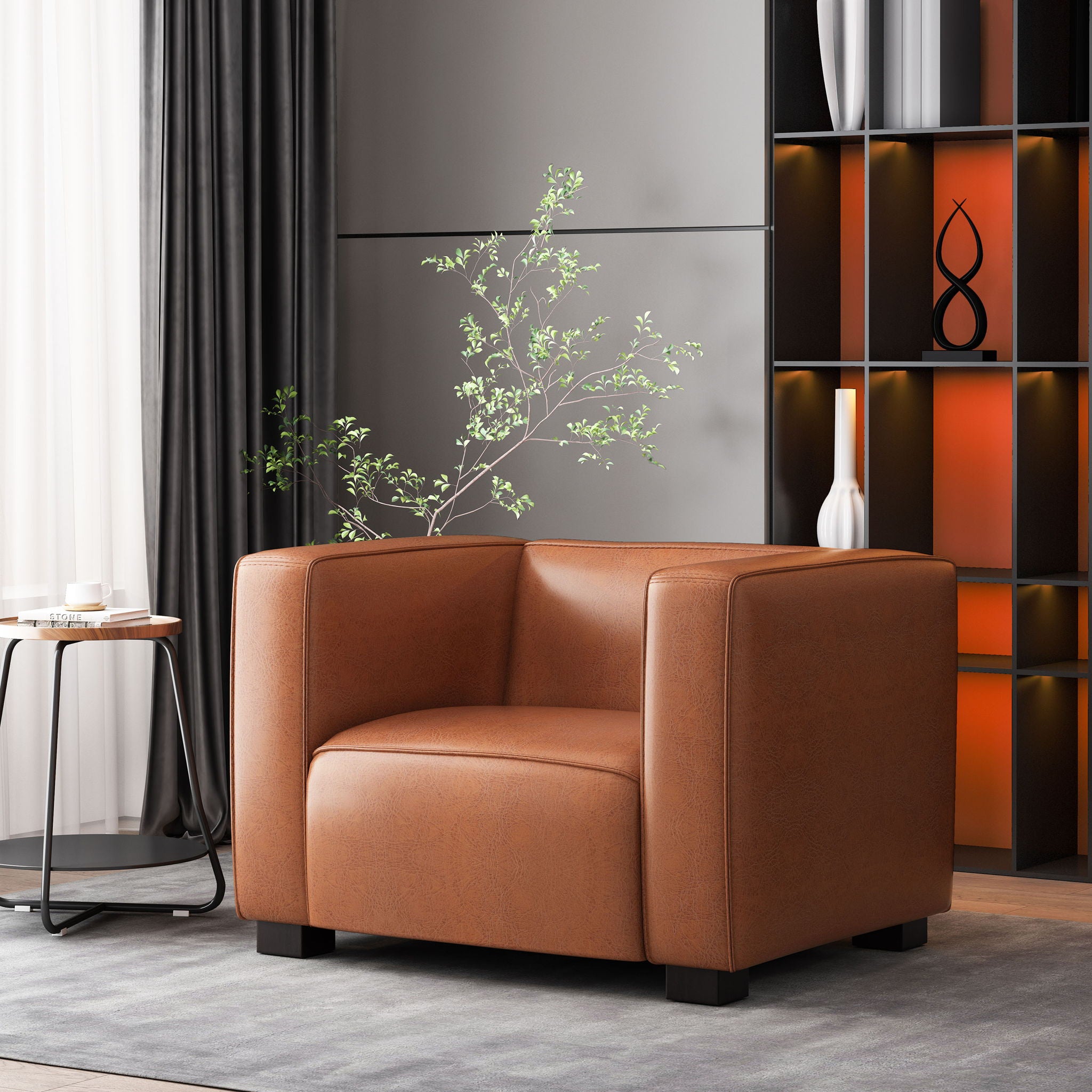 Vortexia - Club Chair With Tuxedo Design