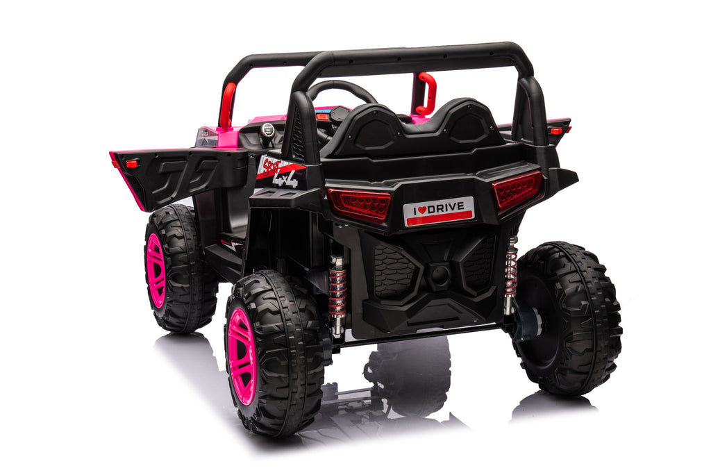 12V7A*1 30W*4 Four-Wheel Drive Seat One Button Start, Forward And Backward, High And Low Speed, Music, Front Light, Power Display, Two Doors Can Open, 2.4G R / C, Seat Belt Four Wheel Absorber