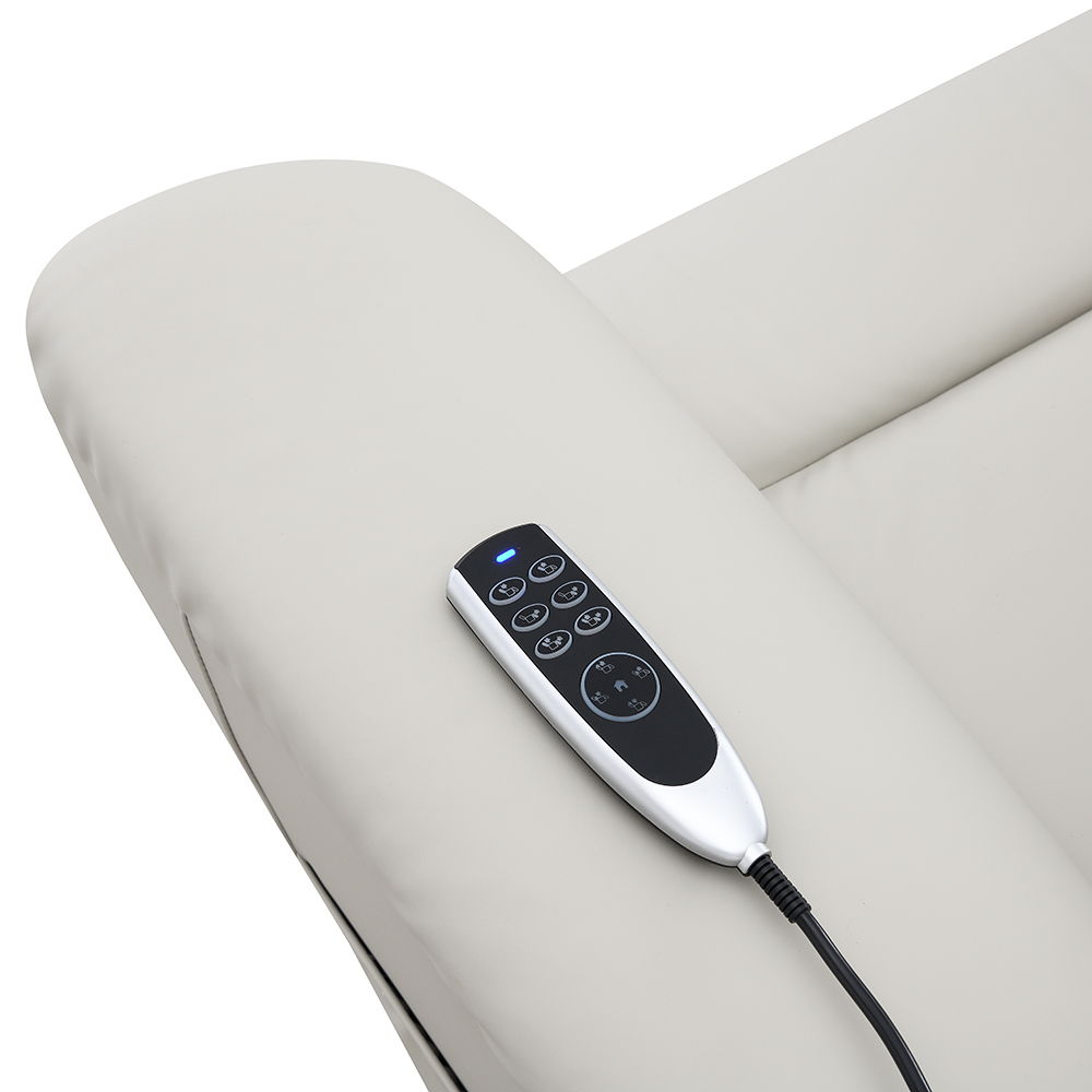 Marsha - Power Recliner With Lift & Massage - Light Gray Leather