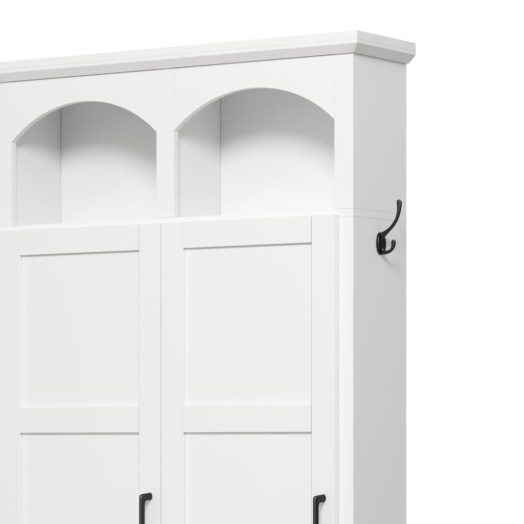 Classic Arched Design Hall Tree With 3 Hidden Storage