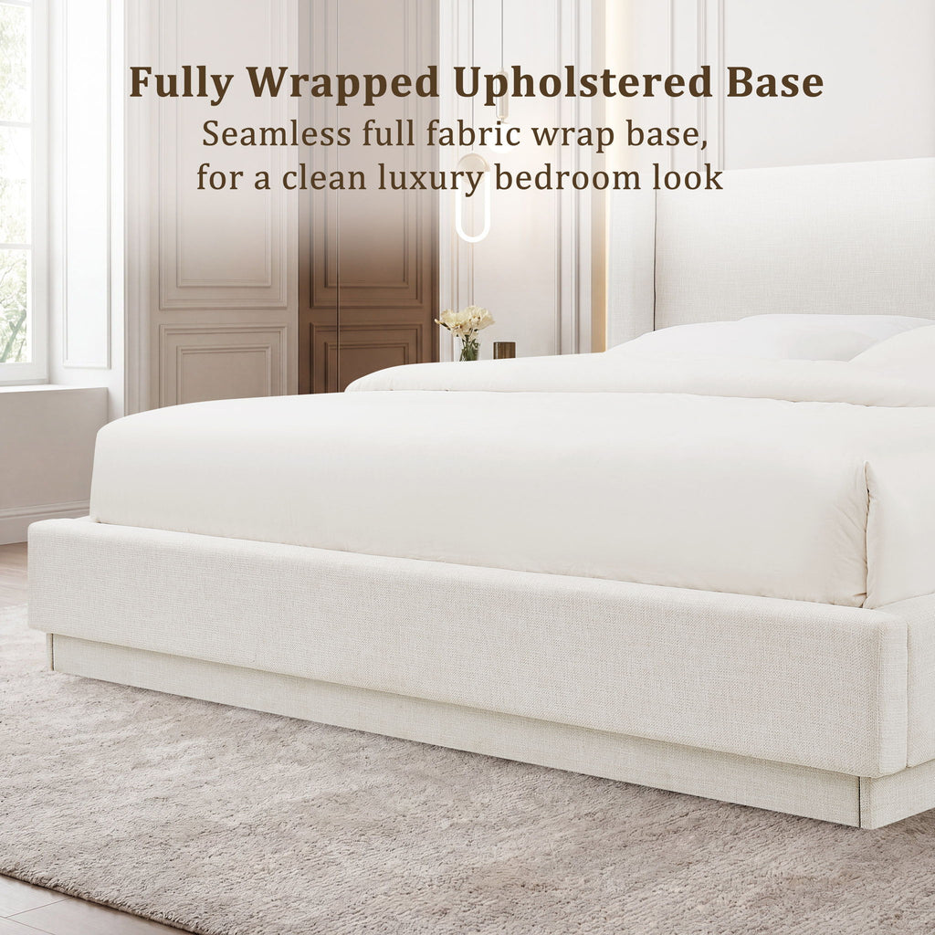 Noir - Upholstered Platform Bed With Wingback Headboard