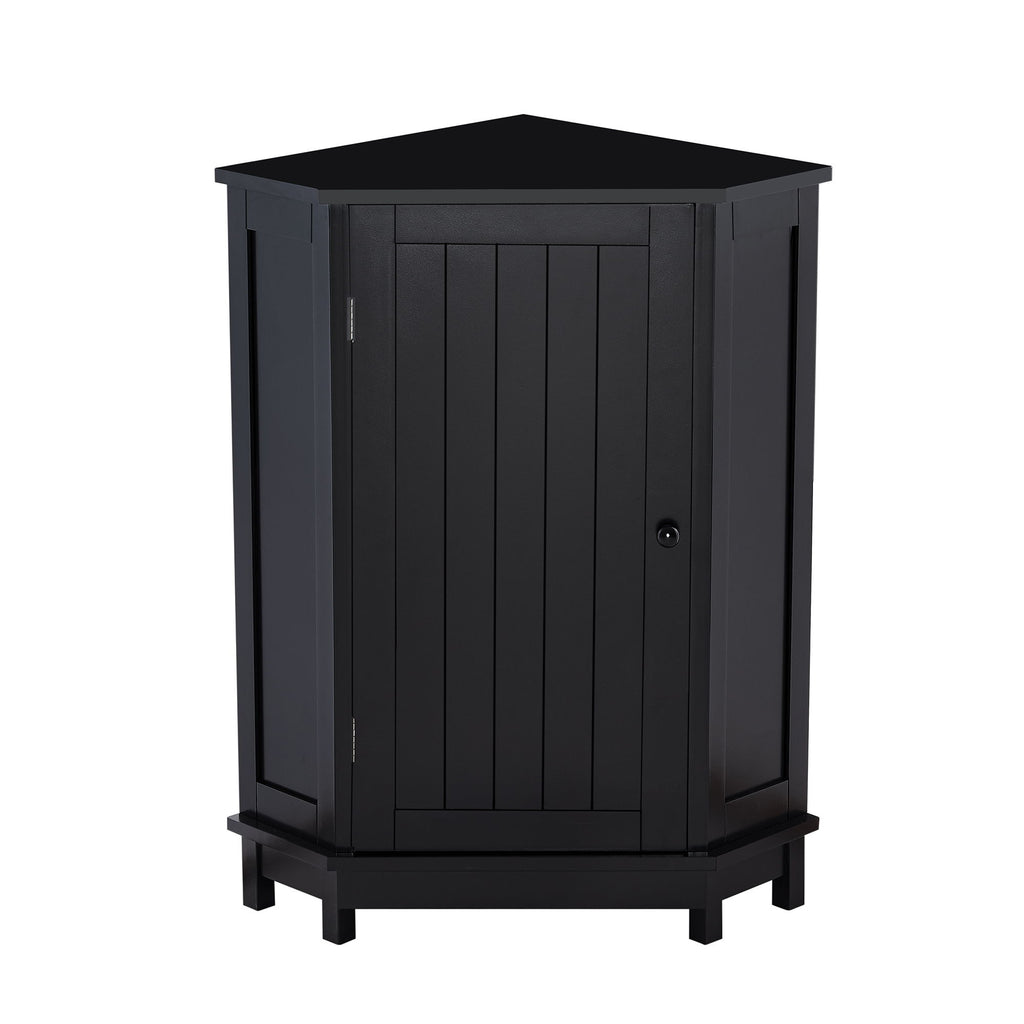 Bathroom Cabinet Triangle Corner Storage Cabinet With Adjustable Shelf Modern Style