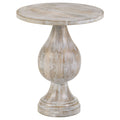Pedestal Accent Table Elegant Round Top Table - Ivory