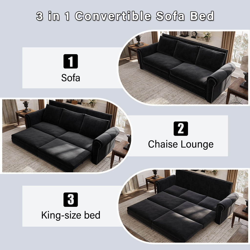 Chesterfield Sofa & Pull Out Bed