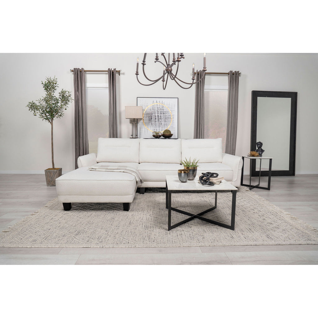Granholm - Upholstered Curved Arm Sectional Sofa - White