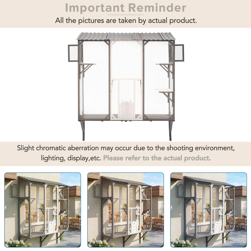 Outdoor Cat Catio With Platforms