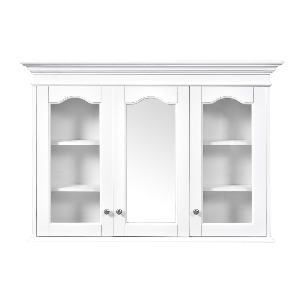 Medicine Cabinet With Mirror Door And Adjustable Shelves, Wall-Mounted Bathroom Storage Cabinet - White