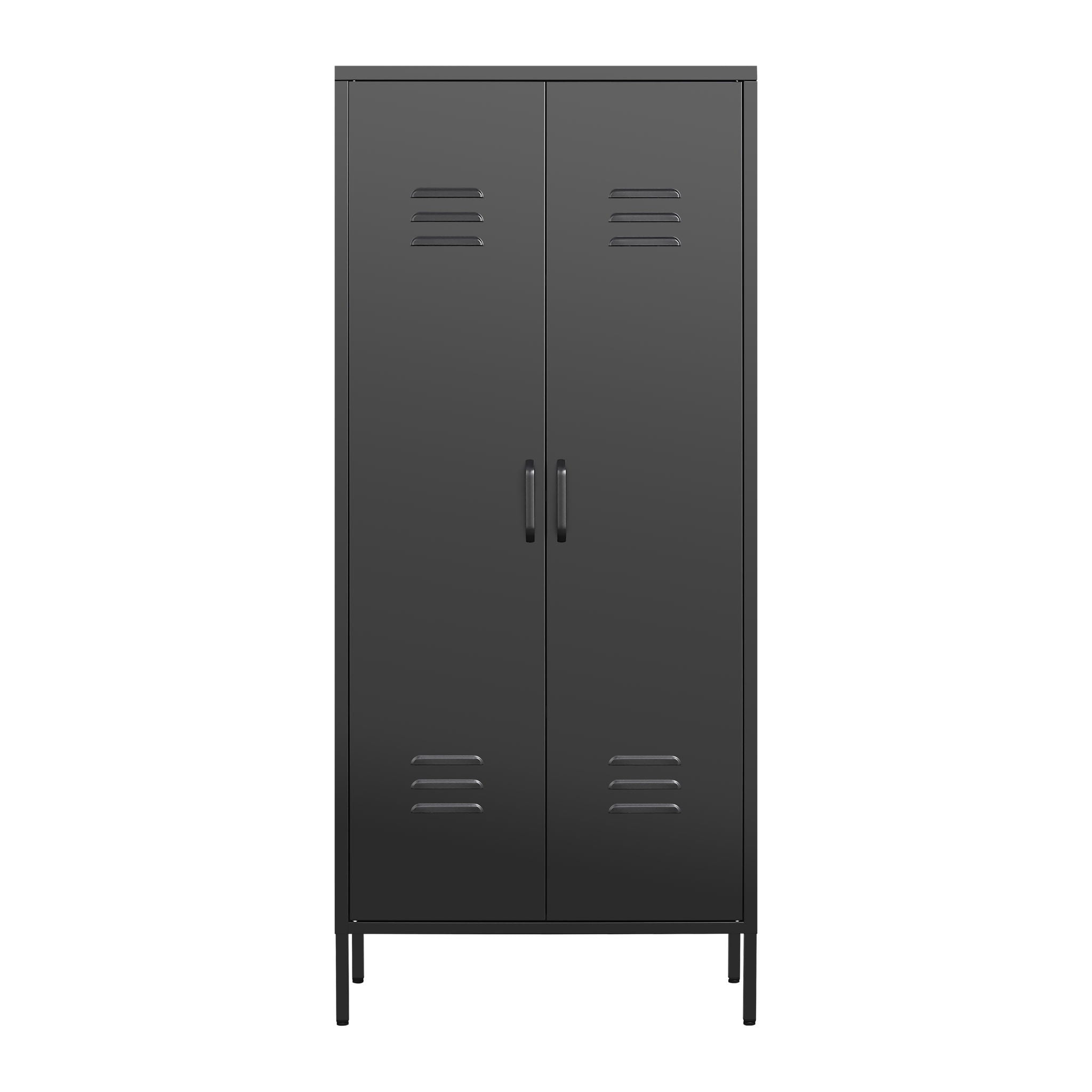 Modern Storage Cabinet With Adjustable Shelves, Magnetic Door Stopper