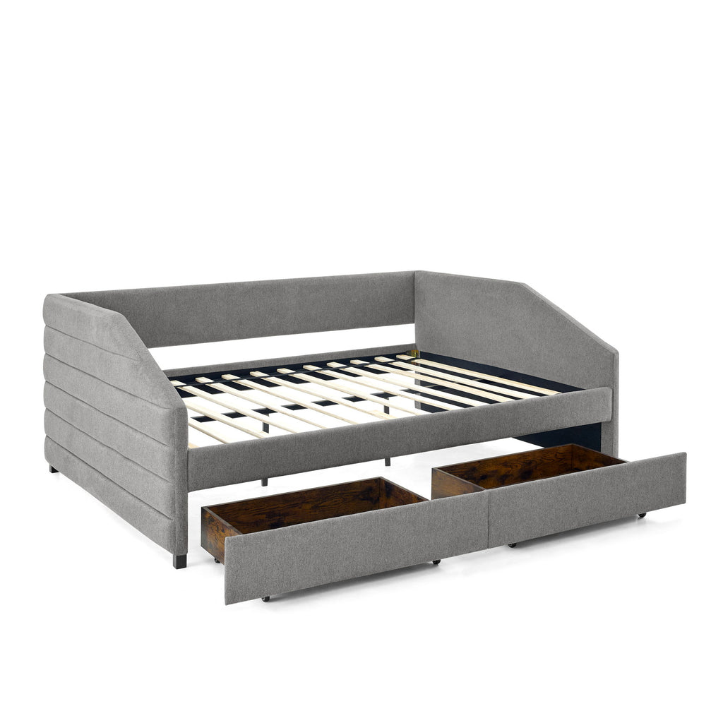 Elegant Daybed With Trundle Upholstered Tufted Sofa Bed
