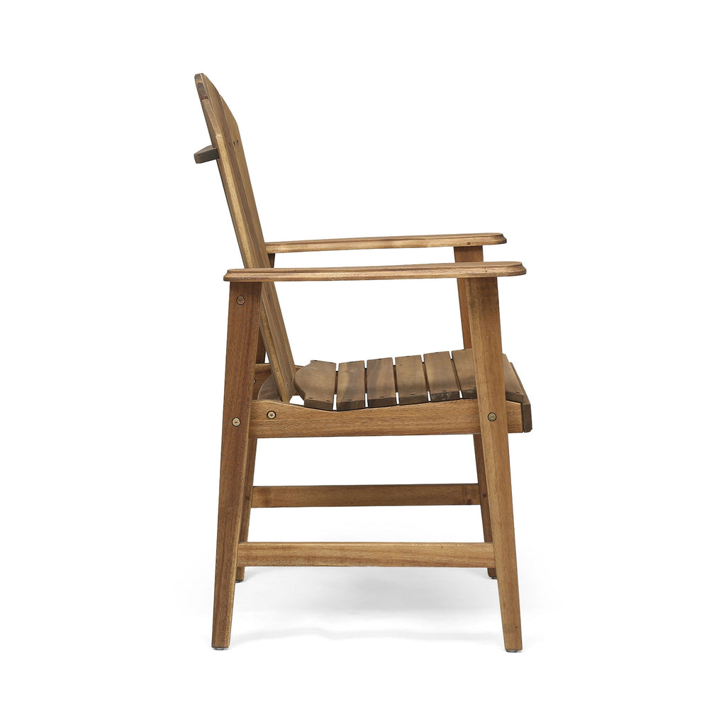 Outdoor Weather Resistant Acacia Wood Adirondack Dining Chairs (Set of 2)