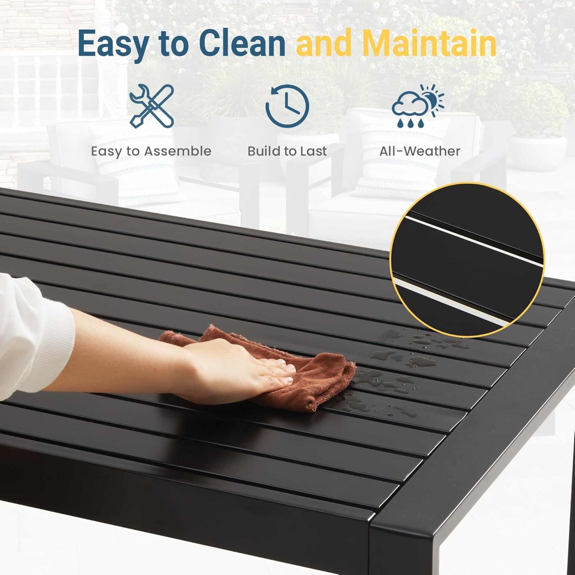 Outdoor Patio Set, All-Weather With Thick Cushions