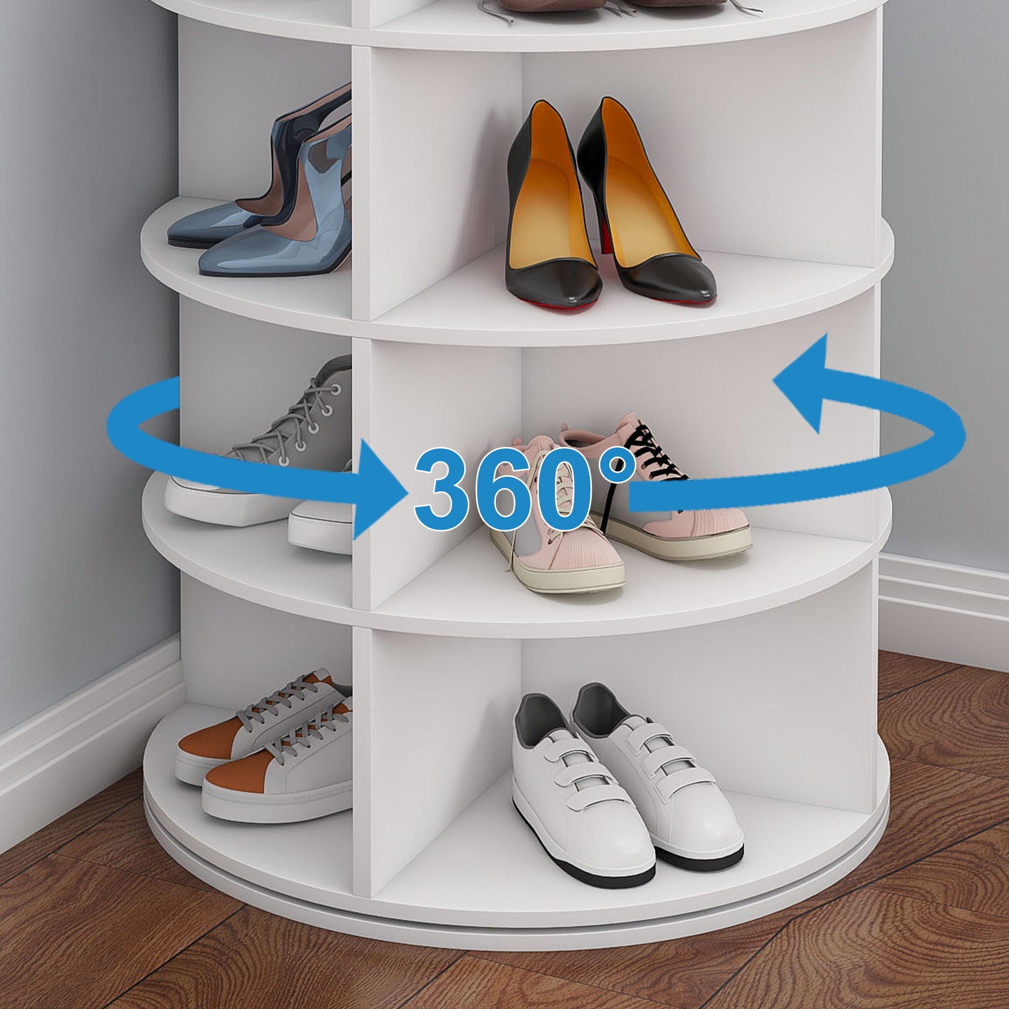 Rotating Shoe Rack Tower