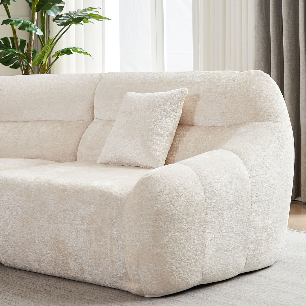 Luxury Curved Corner Sectional Sofa With 4 Pillows
