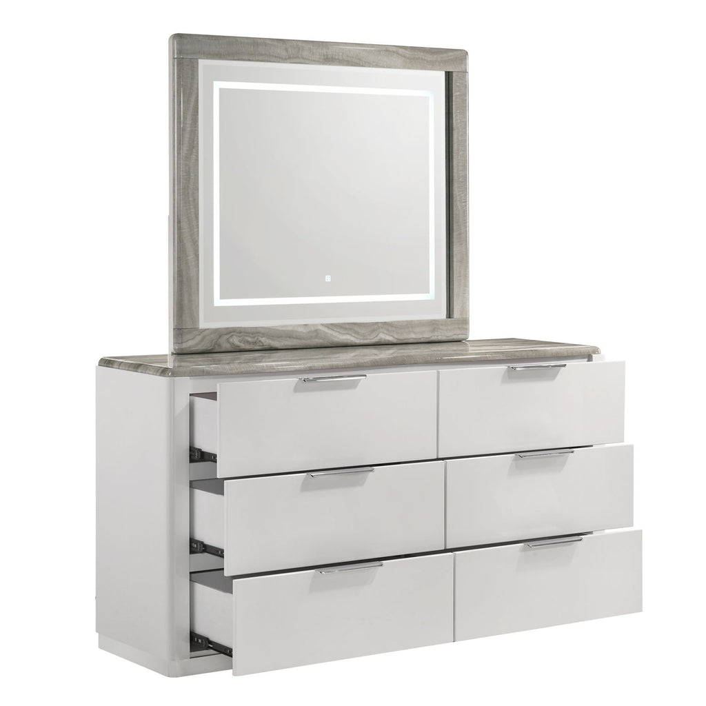 Jazz - LED Mirror With Touch Sensor Switch (Dresser Not Included) - White