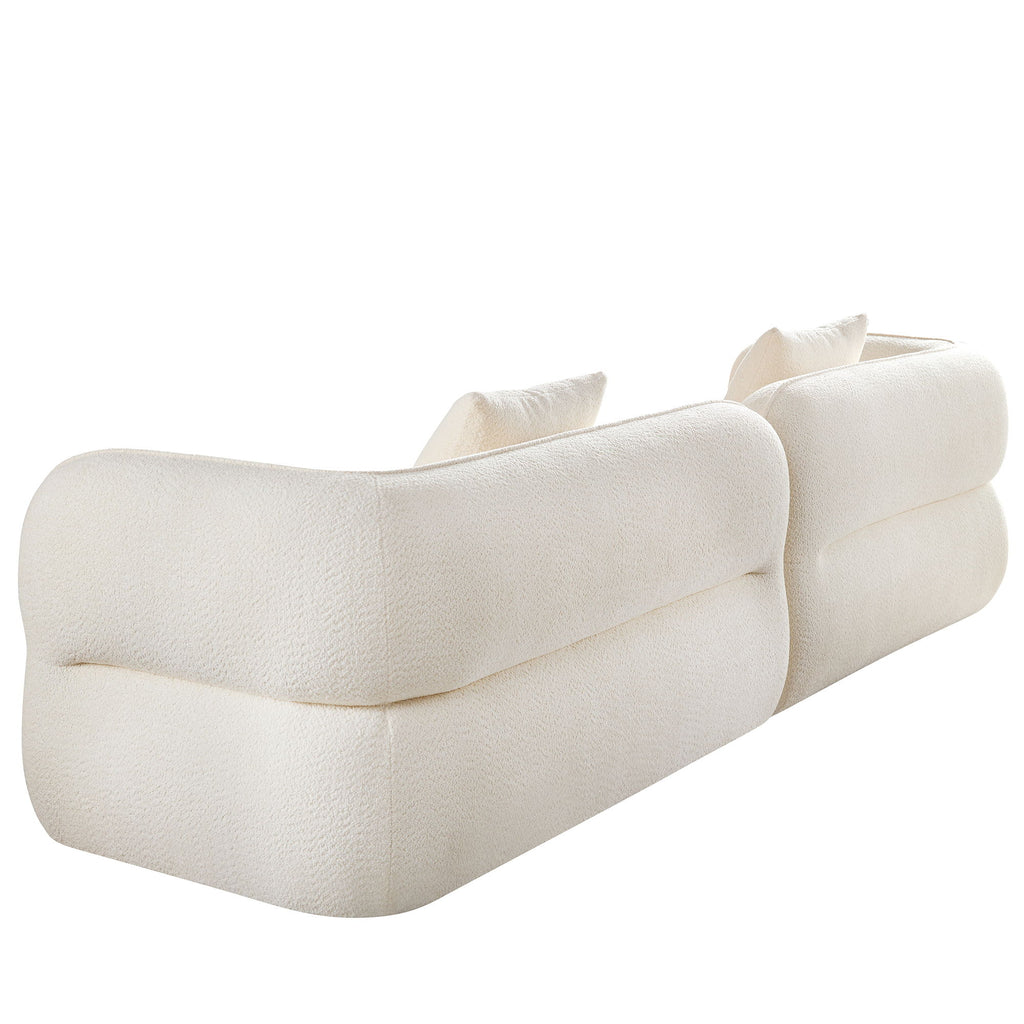 Sectional Sofa With Durable Fabric, Solid Wood Frame, And High Density Sponge Fill