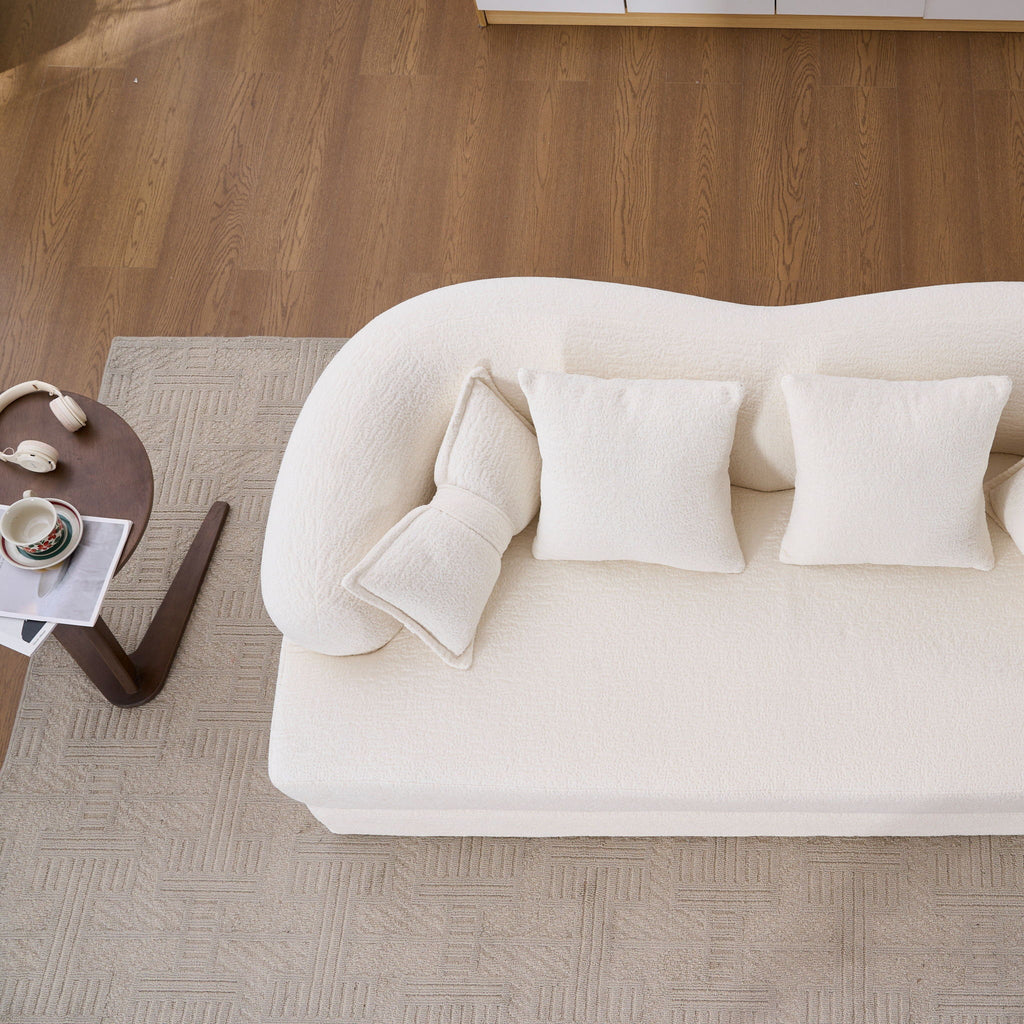 Foldable Sofa Bed, Boneless Couch Convertible Sleeper With 4 Pillows