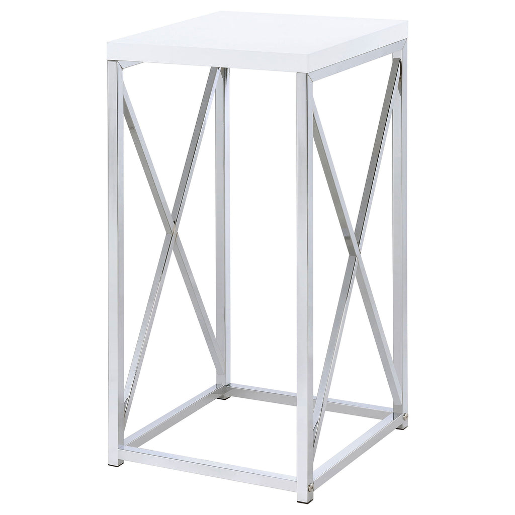 Accent Table With Accents - Glossy White