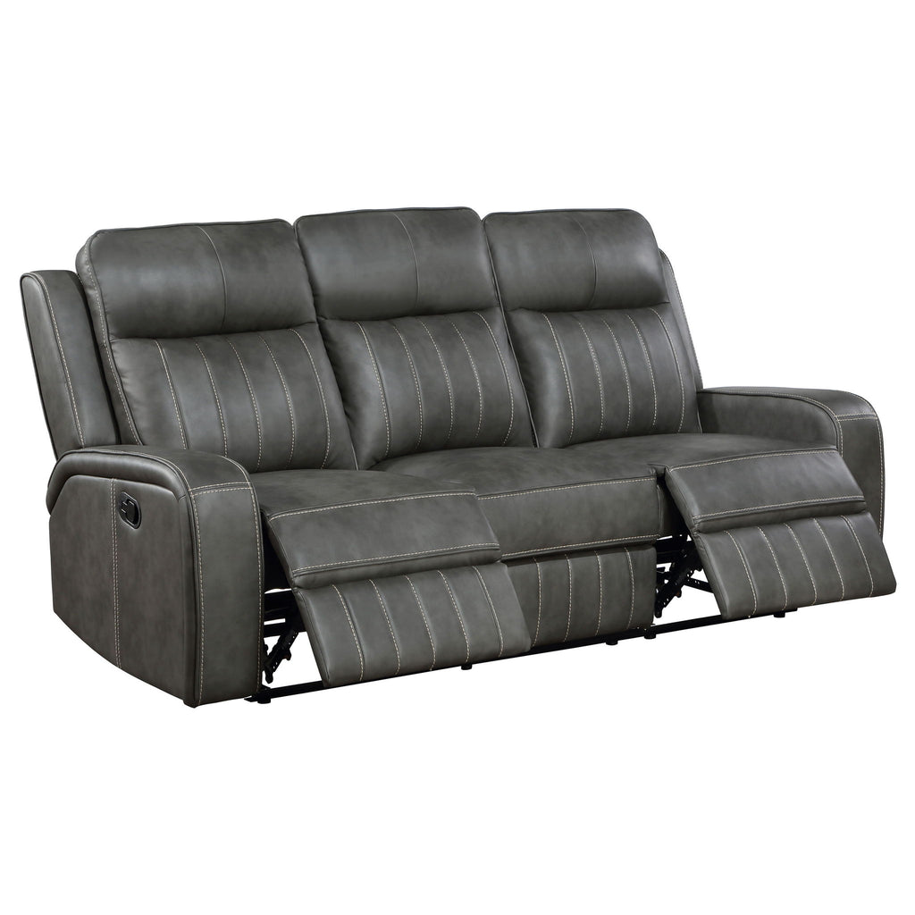 Forrest - 2 Piece Motion Reclining Sofa Set - Gray