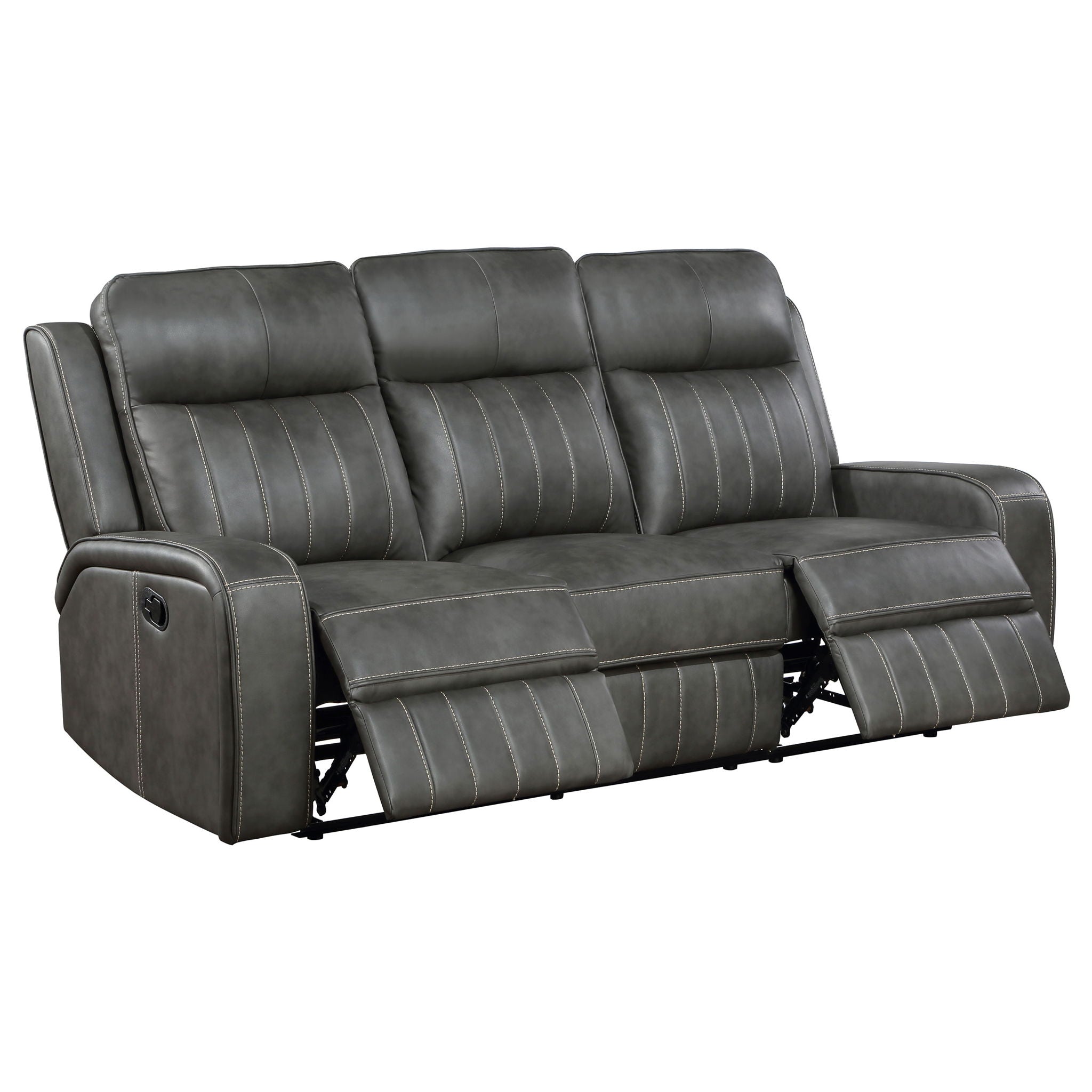 Forrest - 2 Piece Motion Reclining Sofa Set - Gray
