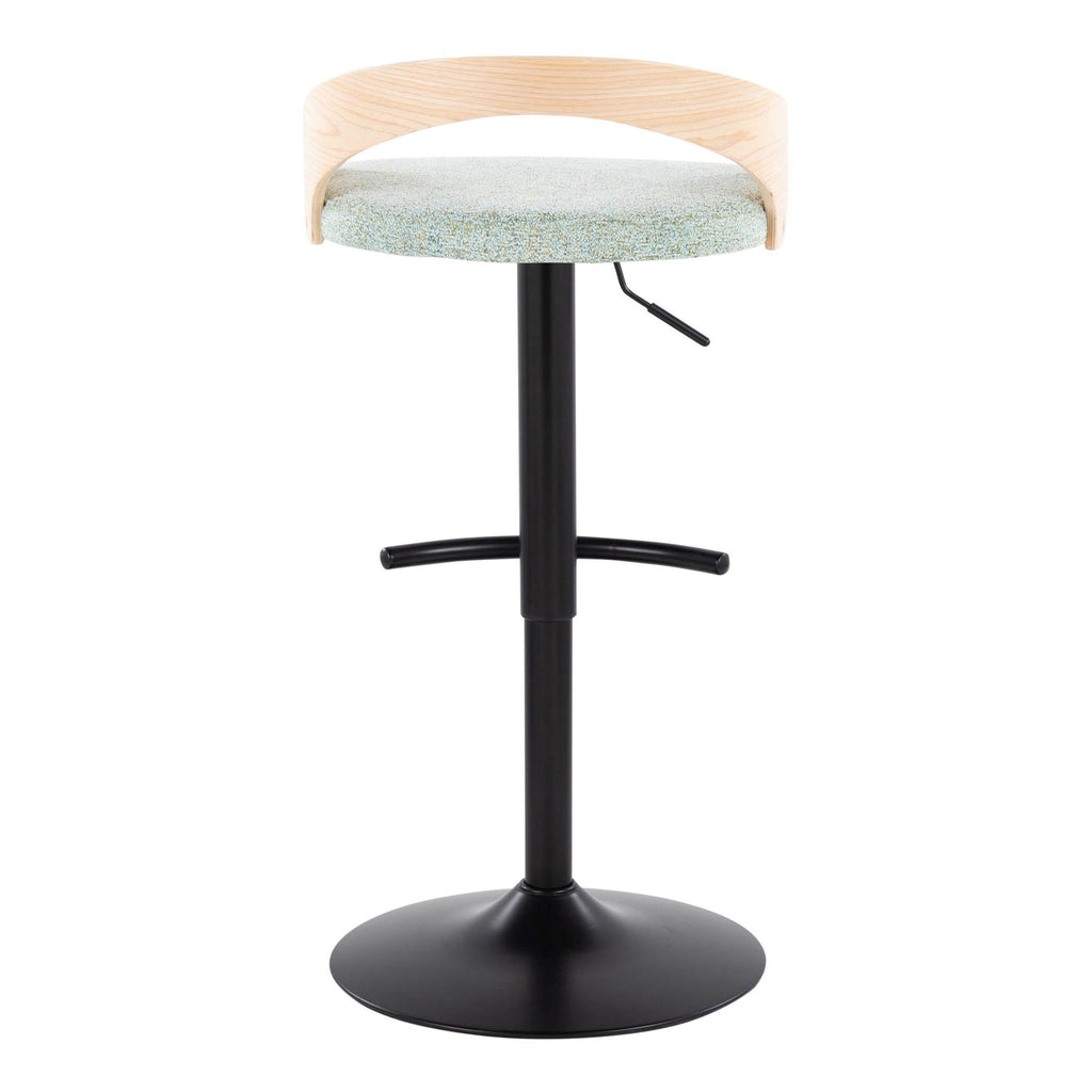 Grotto - Contemporary Adjustable Barstool With Swivel & Rounded T Footrest (Set of 2)
