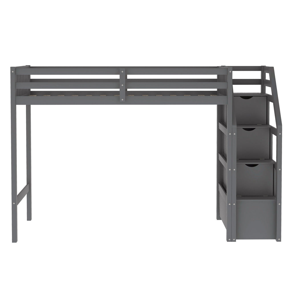 Loft Bed With Staircase And Storage
